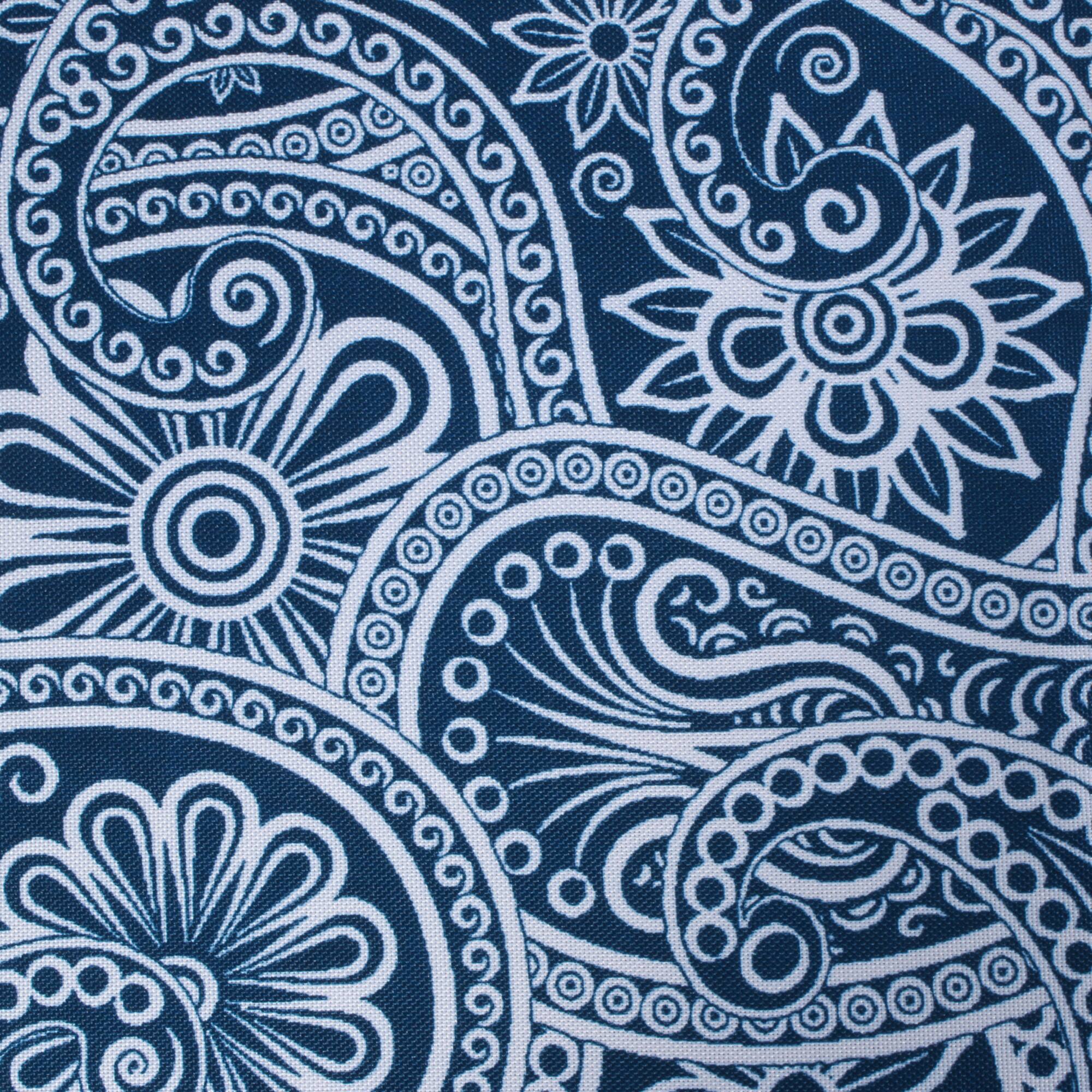Blue Paisley Print Outdoor Tablecloth 60" Round